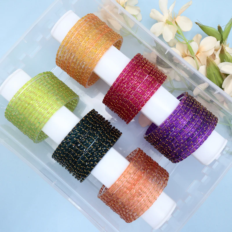 6 Summer Colours Raindrop Bangles (1 Pack) - Size 2.12 (Assorted)